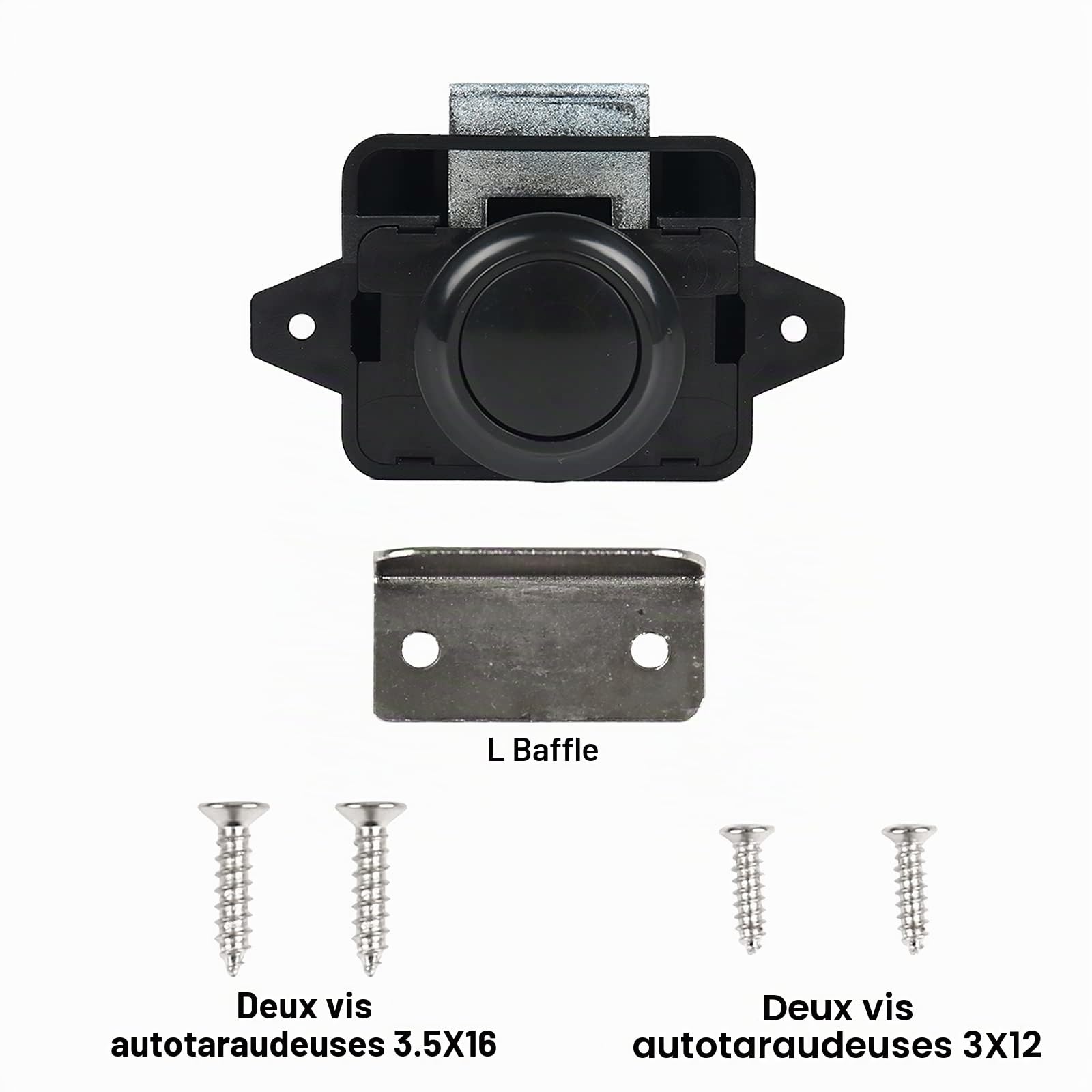 Lot de 10 boutons poussoir Catch Door Lock pour camping-car, armoire, cabinet Lock Catch Verrou de porte d'armoire, serrure de meuble, serrure pour Motorhome Caravan Van RV Camper (noir)
