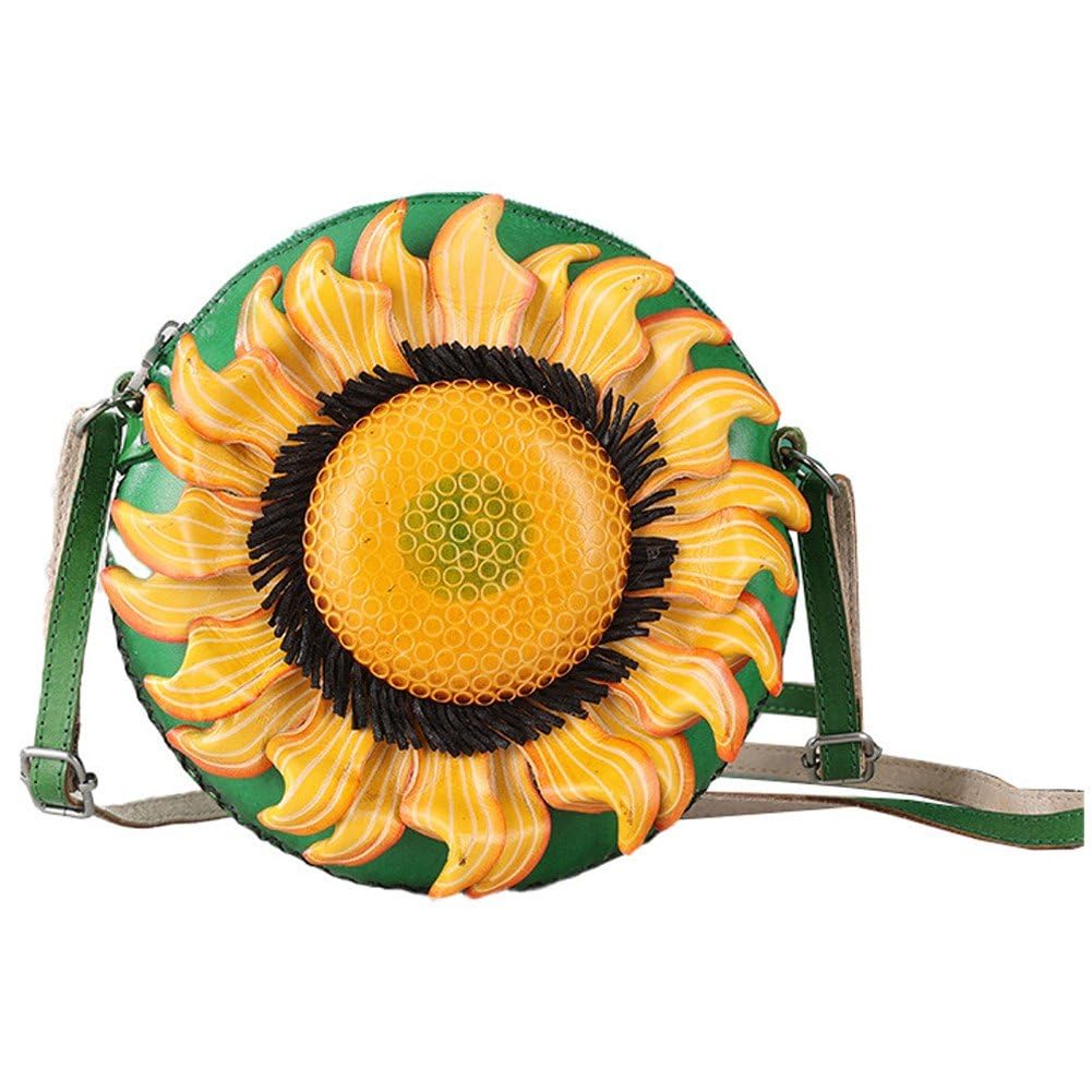Sac bandoulière pour téléphone portable cuir mini sacoche réglable femmes tournesol