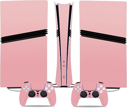 Console Skin for PS5 Pro, Sticker Cover for PS5 Pro Controller, Protective Vinyl Decal Skin Wrap for Digital Edition Pink