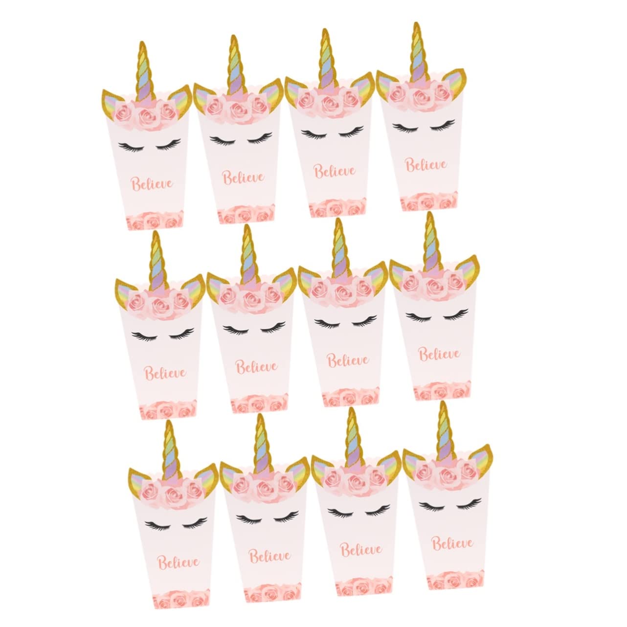 FUNOMOCYA 12Pcs Boxes Funny Holders for Storage Lightweight Safe Design for Parties Events Fun Unicorn Printing B Style