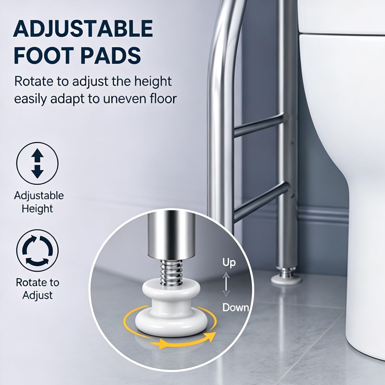 Generico Mensola Sopra WC, Scaffale Bagno, Salvaspazio In Acciaio Inox | Scaffale Bagno, Mensola WC Inox Resistente Per Piccoli Spazi