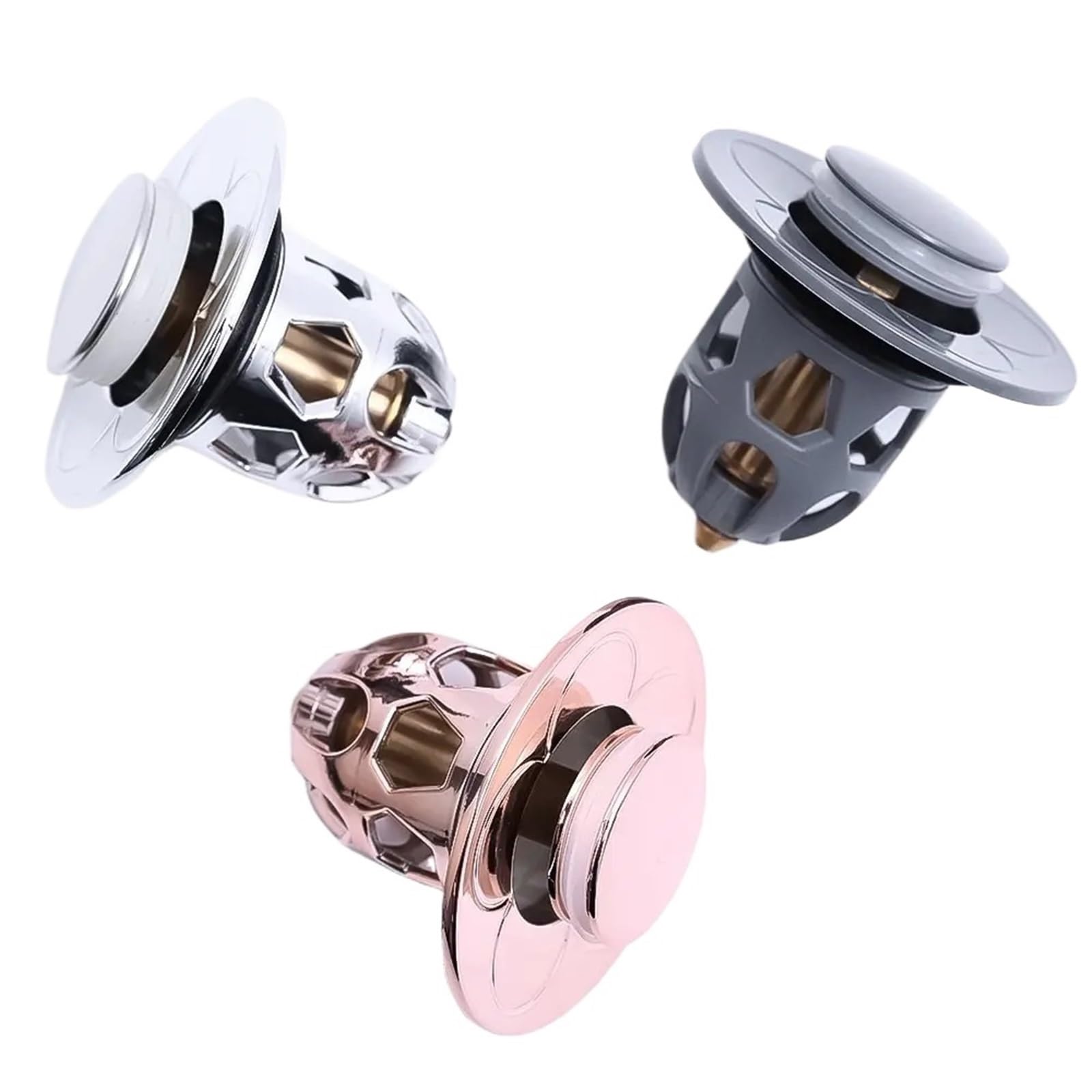 Filtre d'évier de douche drain de sol lavabo collecteur cheveux pop-up 3pcs