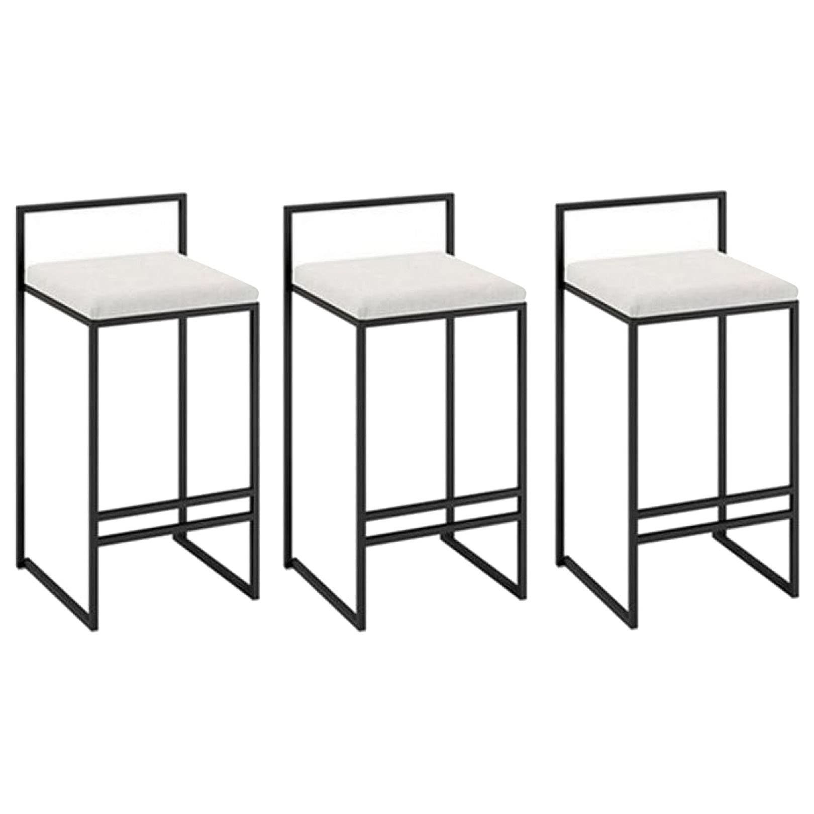 AYCDL Modern Velvet Barstools with Metal Footrest for Kitchen Island Counter Height Stool High Chair for Bar Counter 300lbs Capacity,White3ps-65cm/25.6in