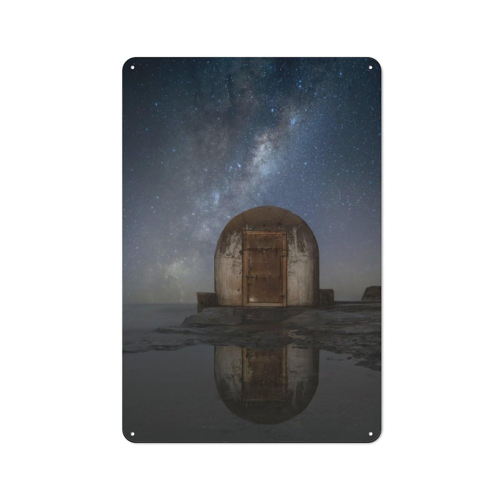 Junmoney Lonely Hut Industrial-Style Metal Plaque 30X20cm For Workshop Wall, For Vintage Wall Decor Fans, For Themed Room Decoration