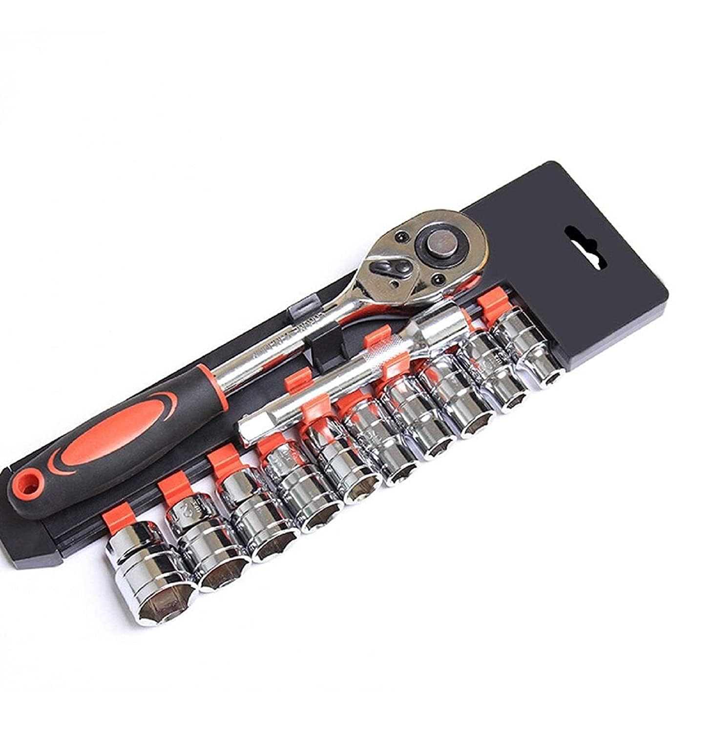 KASHTHA ENTERPRISE 1/2" Impact Deep Fixed Square Socket Set 10Pcs 10-24mm Durable Reliable Drive Cr-Mo Steel for Professional Repair DIY Tasks with Carrying Case (Socket Set 12 Pieces) 3
