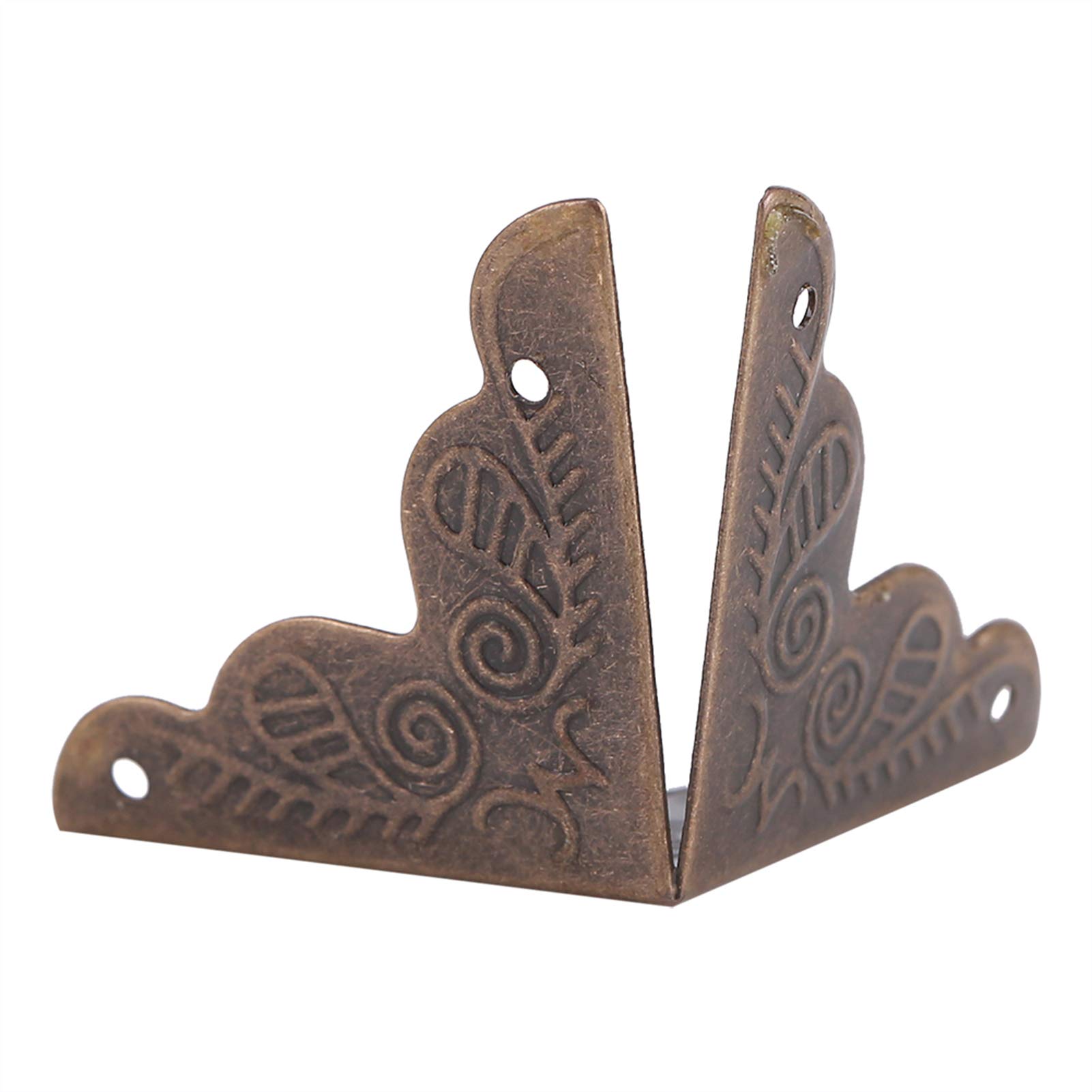 Angolari Metallo per Legno, Fydun 12 Pezzi Protezione Angolare Metallo Protezioni per Angoli in Ferro per Scatole Regalo Decorazioni Angolari per Tavolo, Casse di Legno, Scatola di Gioielli (Bronzo)