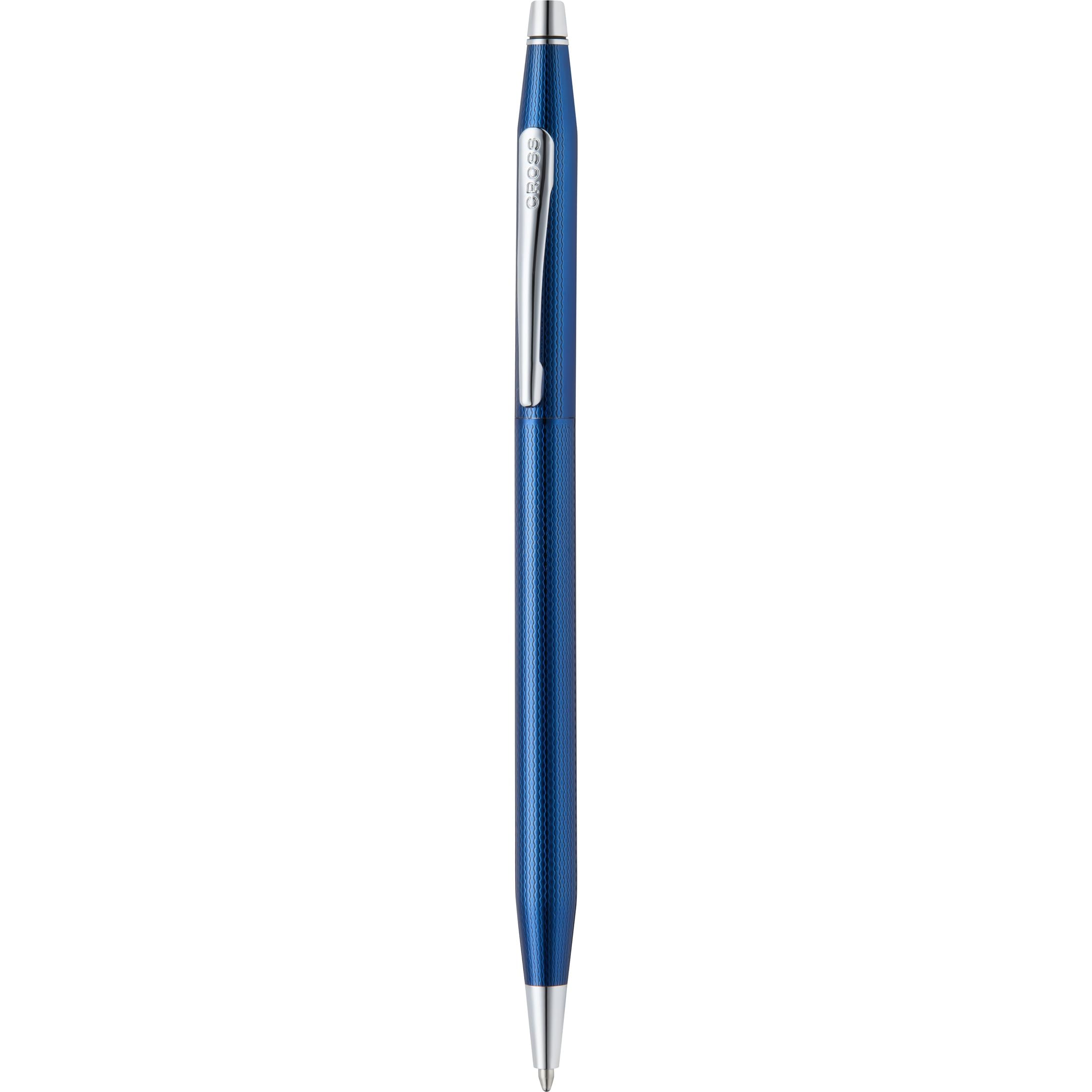 Cross Classic Century Polished Translucent Cobalt Blue Engraved Diamond Pattern with Polished Chrome Appointments Ballpoint Pen - Image 3