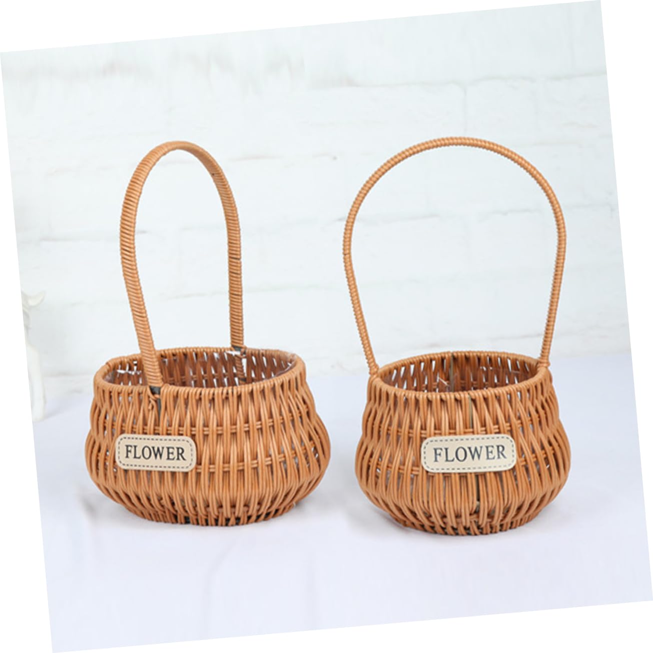 Panier à copeaux de bois rustique, panier à fleurs décoré avec nœud, panier tissé pour mariage, panier de rangement pour mariage, panier de rangement pour mariage, support rustique pour pétales de