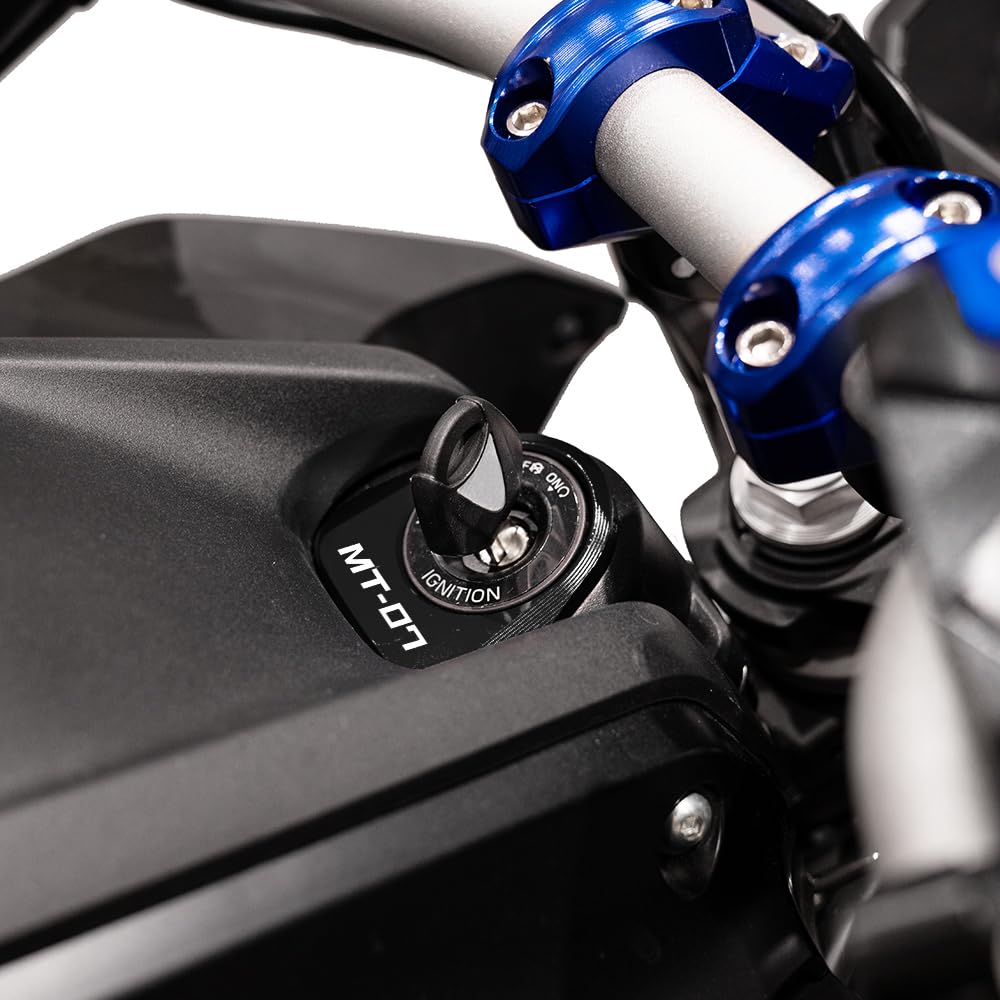 Compatible con MT 07 MT07 MT-07 FZ07 2025 2026 Accesorio para motocicleta Bloqueo de encendido Cubierta decorativa Anillo de cerradura de llave Cubierta protectora (Negro)