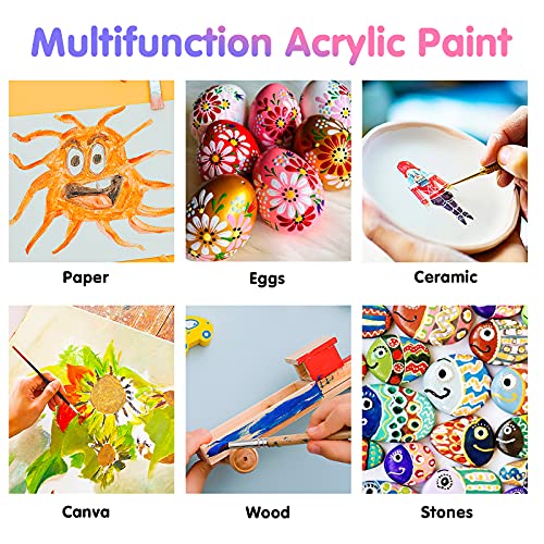 Image of TBC The Best Crafts 12 Colors(12 x 12ml) Acrylic Paint Set for Professional Artists, Adults. Rock Painting, Clay Paint, Canvas, Fabric Paint Arts and Crafts Supplies & Student School Art Essentials