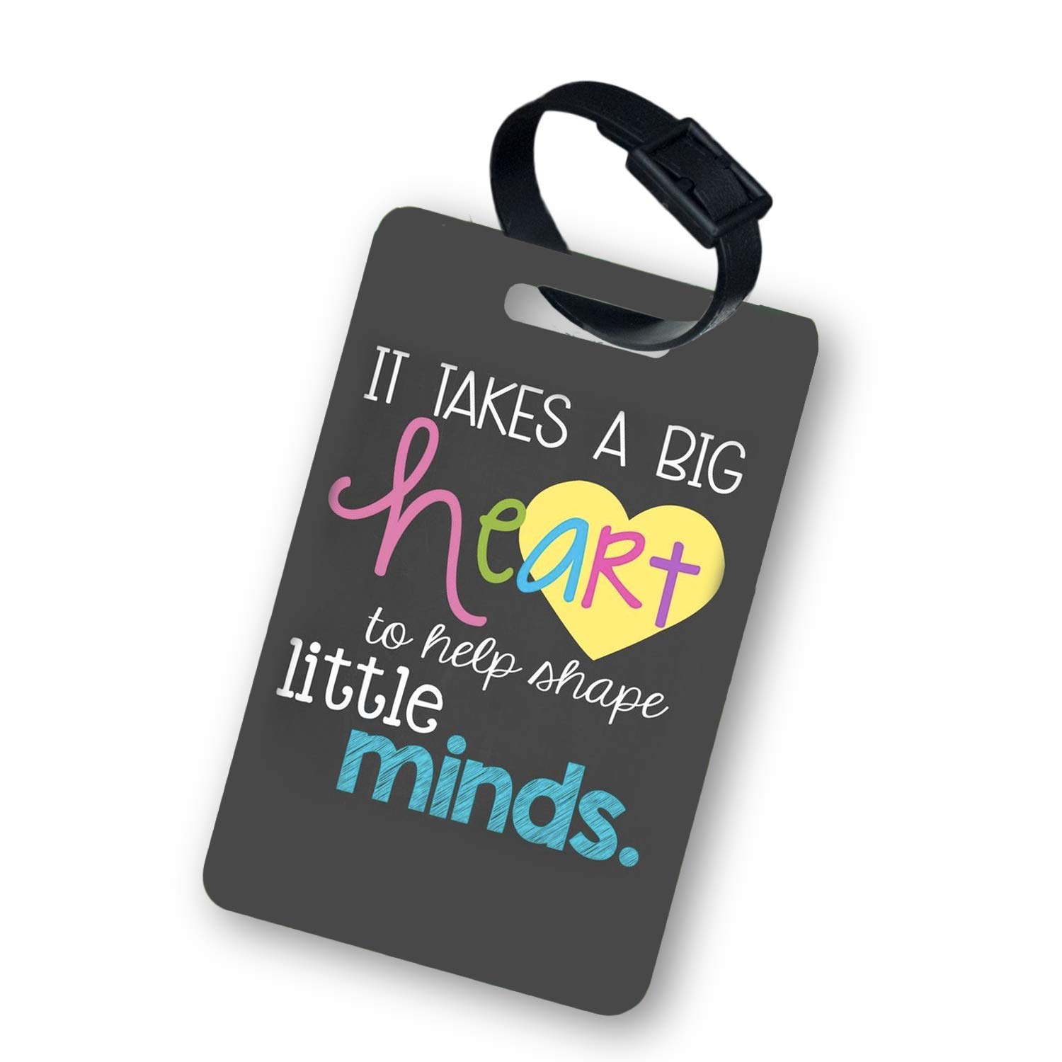 GenericCustomized Luggage Tag for travel / school - Big Heart - Personalize with Name - MDF Material - 2.5 * 3.75 inches - Multi Color - Single side print - Mom's Charm - for kids and adults - any design possible