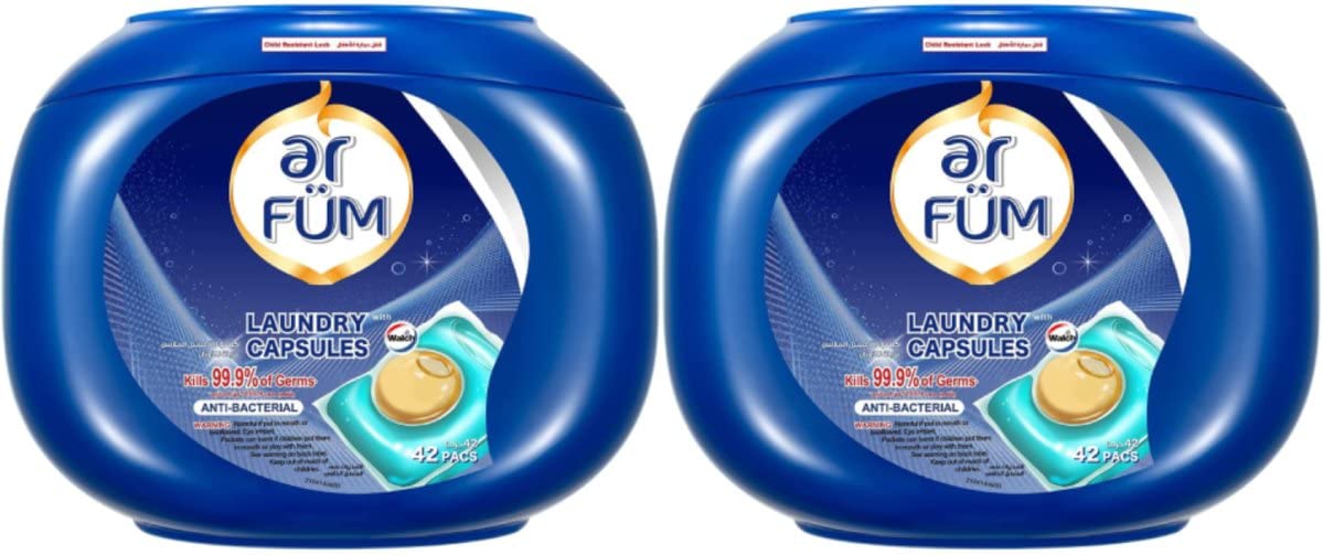 Centralin AR FUM PODS, 99.9% Anti-Bacterial Laundry Detergent, 42 Capsules, German Formulated Laundry Pods, Washing Liquid Capsules, Pack of 2