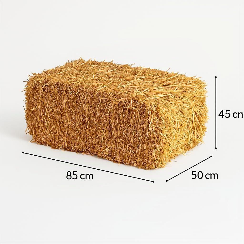 15 kg de Paja de Trigo de Primera Calidad, Paja Fresca y Seca sin inyectar, para Conejos, cobayas, liebres, decoración, Directamente del Granjero