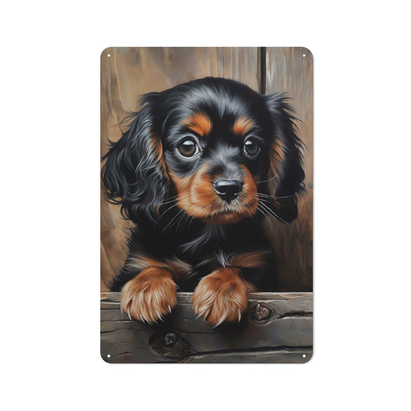 For Hobby Room Or Studio, Cavalier Puppy Retro-style Tin Sign 30x20cm, for Room Styling Across Hobby Rooms And Studios