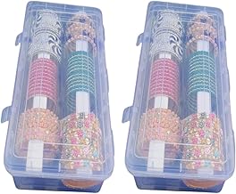 AANIJ® Plastic Bangle Box Organizer with 2 Adjustable Rods, Storing Box For Bangles, Chuda, Kada, Watches, Scrunchies I Transparent (Bangles Not Included) Pack of (2)