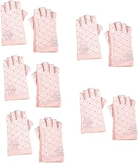 LALAFINA 5 Pares De Luvas De Luvas Sem Dedos Luvas De Equitação Luvas De Compressão Sem Dedos Luva UV Luvas Sem Dedos Feminino Luvas De Verão Confortáveis Luvas