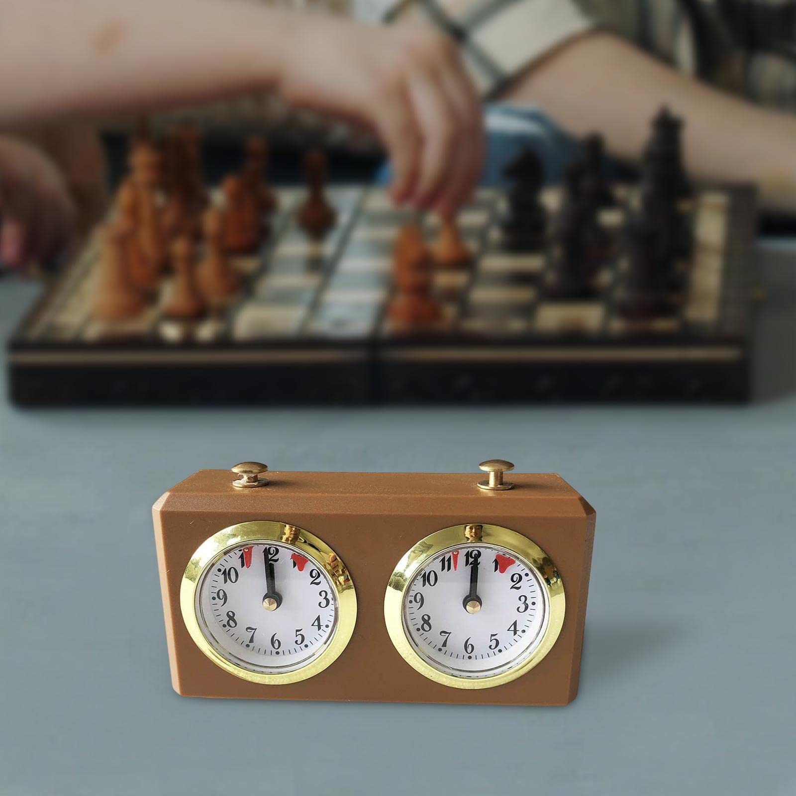 Reloj de Ajedrez Profesional Temporizador de Tablero Mecánico Retro Fabricado en Aleación de Plástico Adecuado para Deportes Mentales Clubes