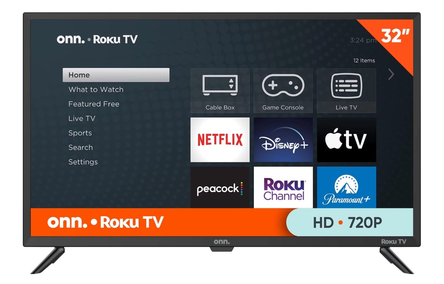 ONN 32 Class HD TV 720P LED Smart Television Free Mobile App Works with AppIe Home AIexa and