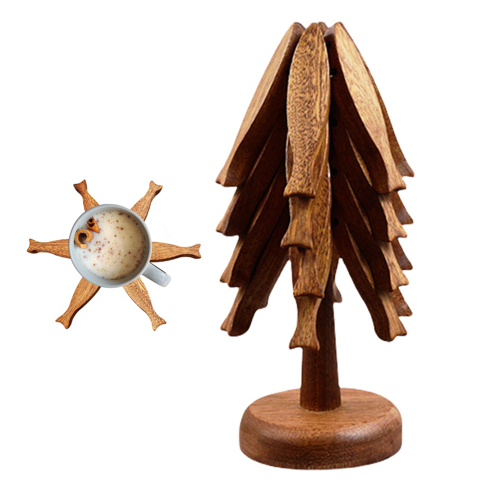 Dessous de plat d'arbre, dessous de plat en bois pour plaques chaudes