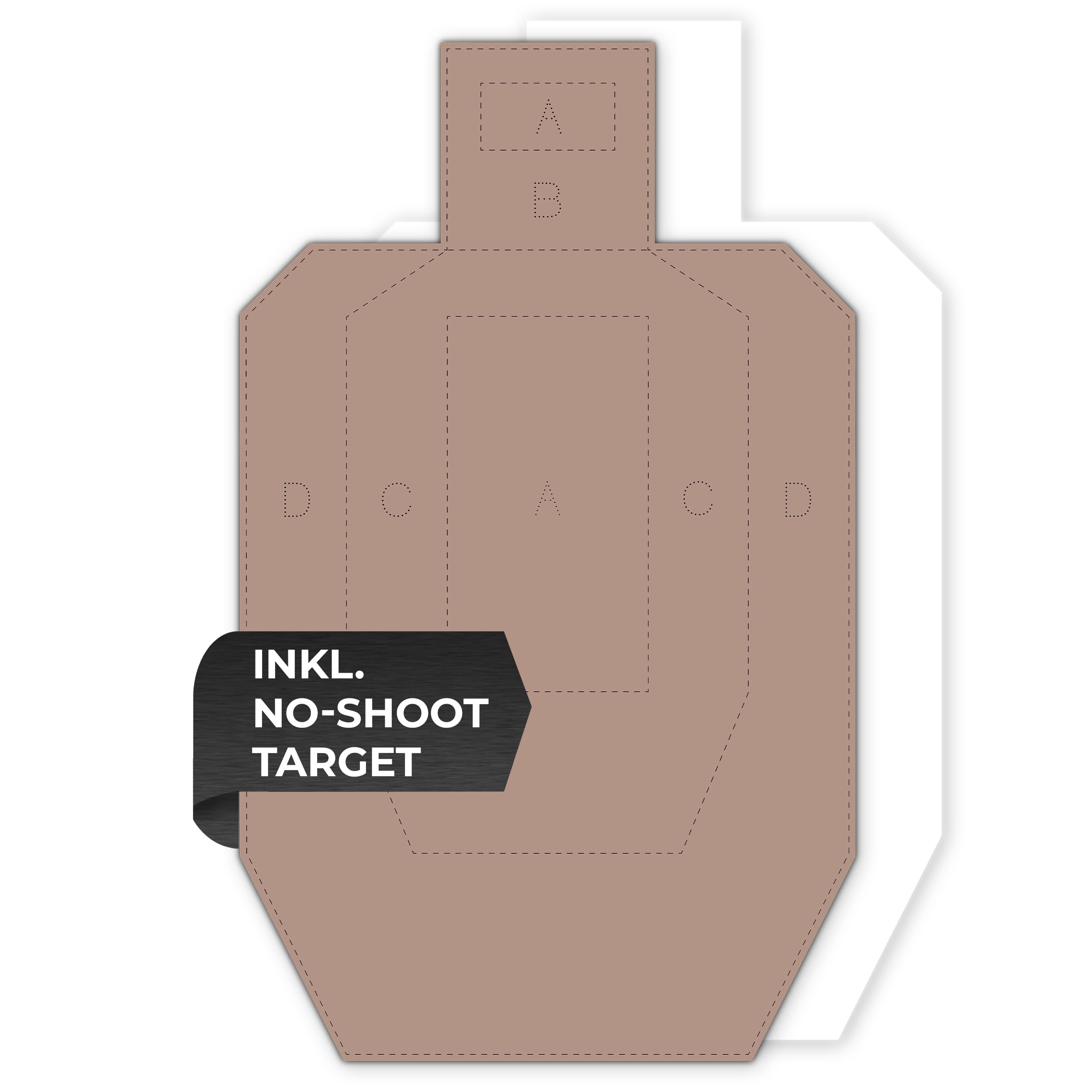 X-Targets USPSA/IPSC Metric Disque de compétition/carton ondulé Marron/Blanc Format 46 x 76 cm