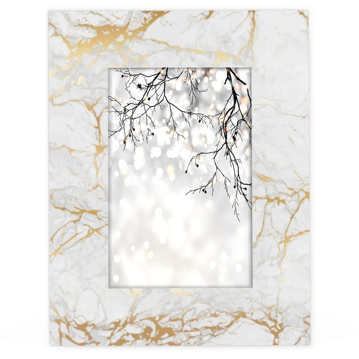 XMNYGJ Vintage Marble 5x7 Picture Frame Display Pictures 4x6 with Mat or 5x7 Without Mat, Horizontal or Vertical Formats for Tabletop Wall Mounting