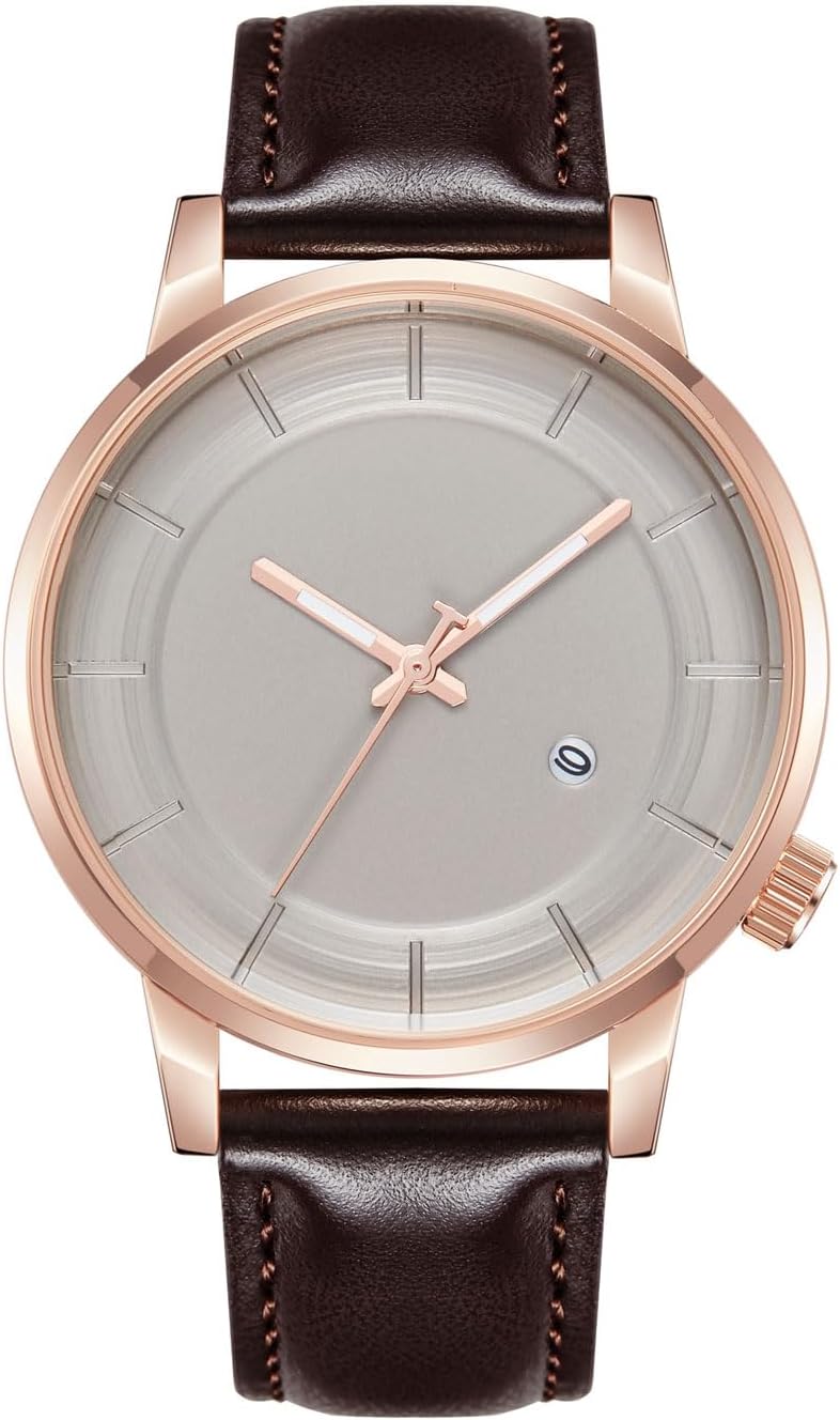 CIVO Reloj Hombre Analógico Cuero Marrón - Sencillo Negocios Impermeable 1 CIVO Reloj-Hombre Analógico Cuero Marrón - Sencillo Negocios Reloj Pulsera Hombre Cuarzo Calendario Reloj Hombre Luminoso Impermeable, Clásico Regalos Hombre