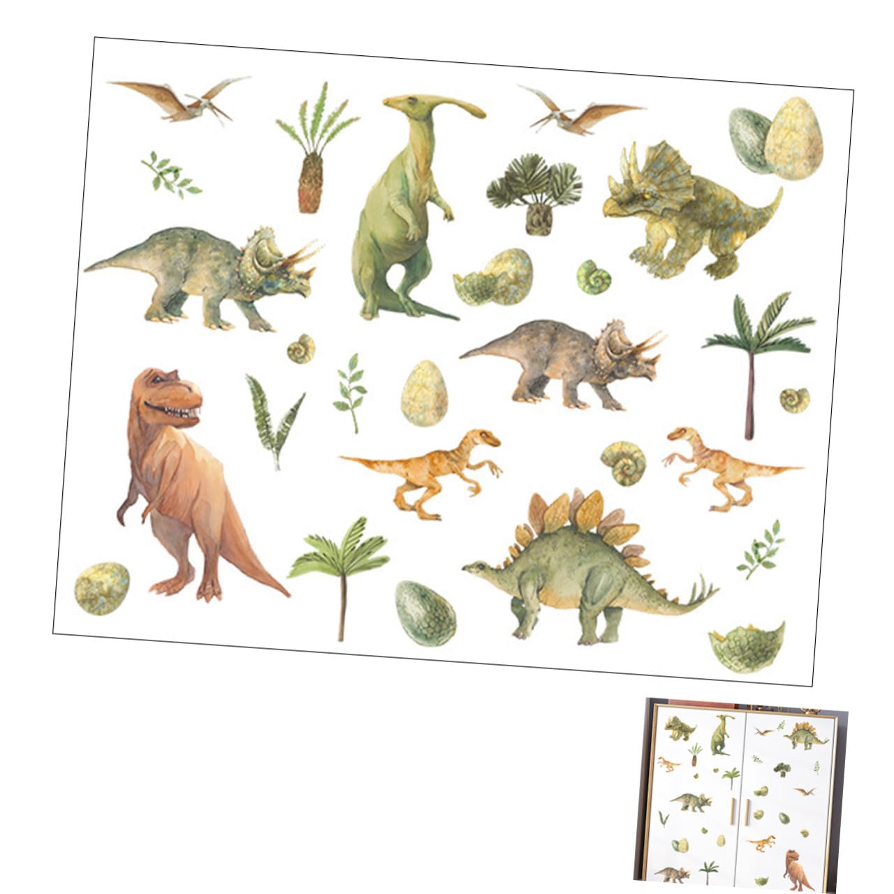 HOMSFOU 3sets Adesivi Murali Dinosauri Cartoni Animati Decorazioni Creative Per Camerette e Aule Facile Da Applicare e Rimuovere Atmosfera Calda Per Stanza