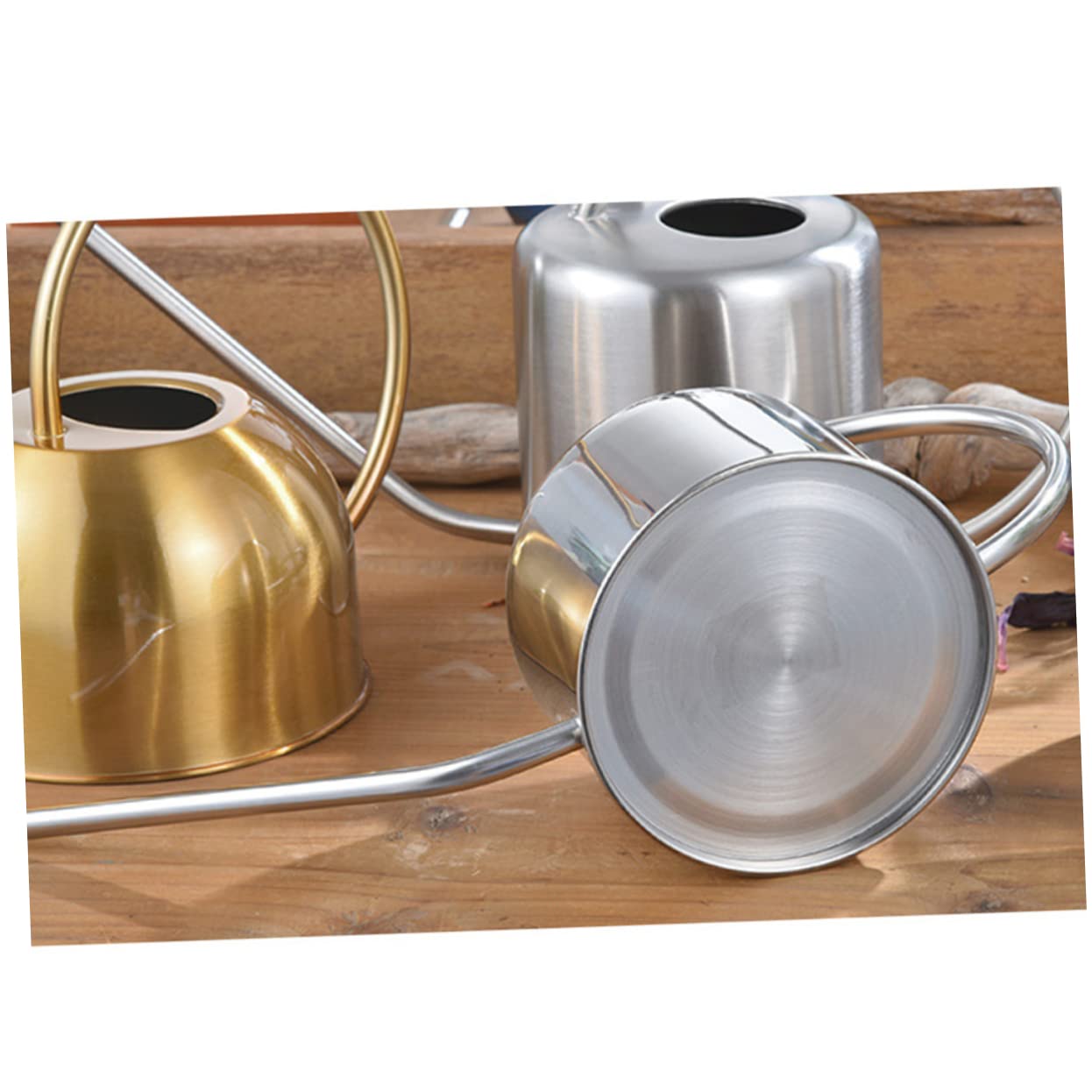 Regadera de Jardinería 1. 3 L Acero Inoxidable Boquilla Larga