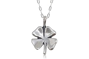 Stunning Sterling Silver Irish 4-Leaf Clover Charm Necklace