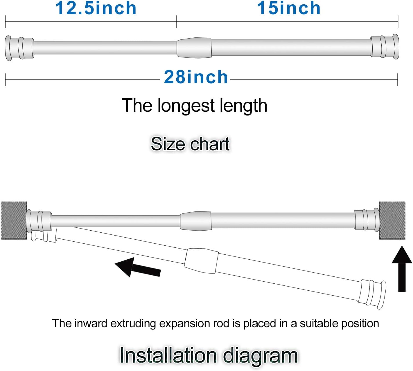 Buy 3pcs Tension Rod 18 To 28 Inch Spring Tension Rod Small Curtain Rod Short Curtain Rod White Expandable Spring Rod Tension Curtain Rods Spring Tension Curtain Rod Pressure Rod Kitchen Curtains