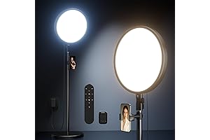 TODI 6500K Full-Screen Large Fluorescent Ring Light with Stand & Remote for...