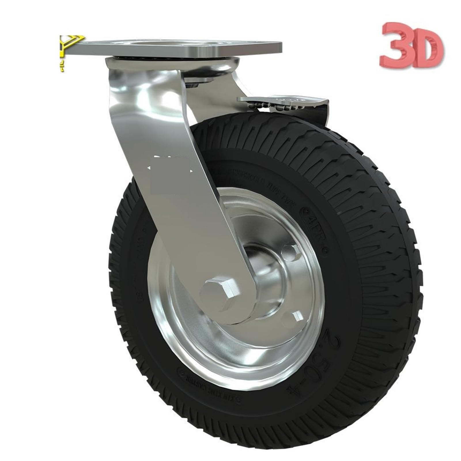 DFLPBHAV 1 Pc Heavy 8-inch Inflatable Rubber Caster Entrance Cart Luggage Trolley Wheel Universal