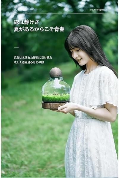 zornik 金魚鉢 「和風透明ガラス金魚鉢|家庭用インテリア水槽 木製トレイ付き・厚手エコ素材|水槽ボトル・ランドスケープ魚鉢兼用|水耕栽培・マイクロランドスケープに最適 (オプションA(木製台座と丸球付き)) - 4