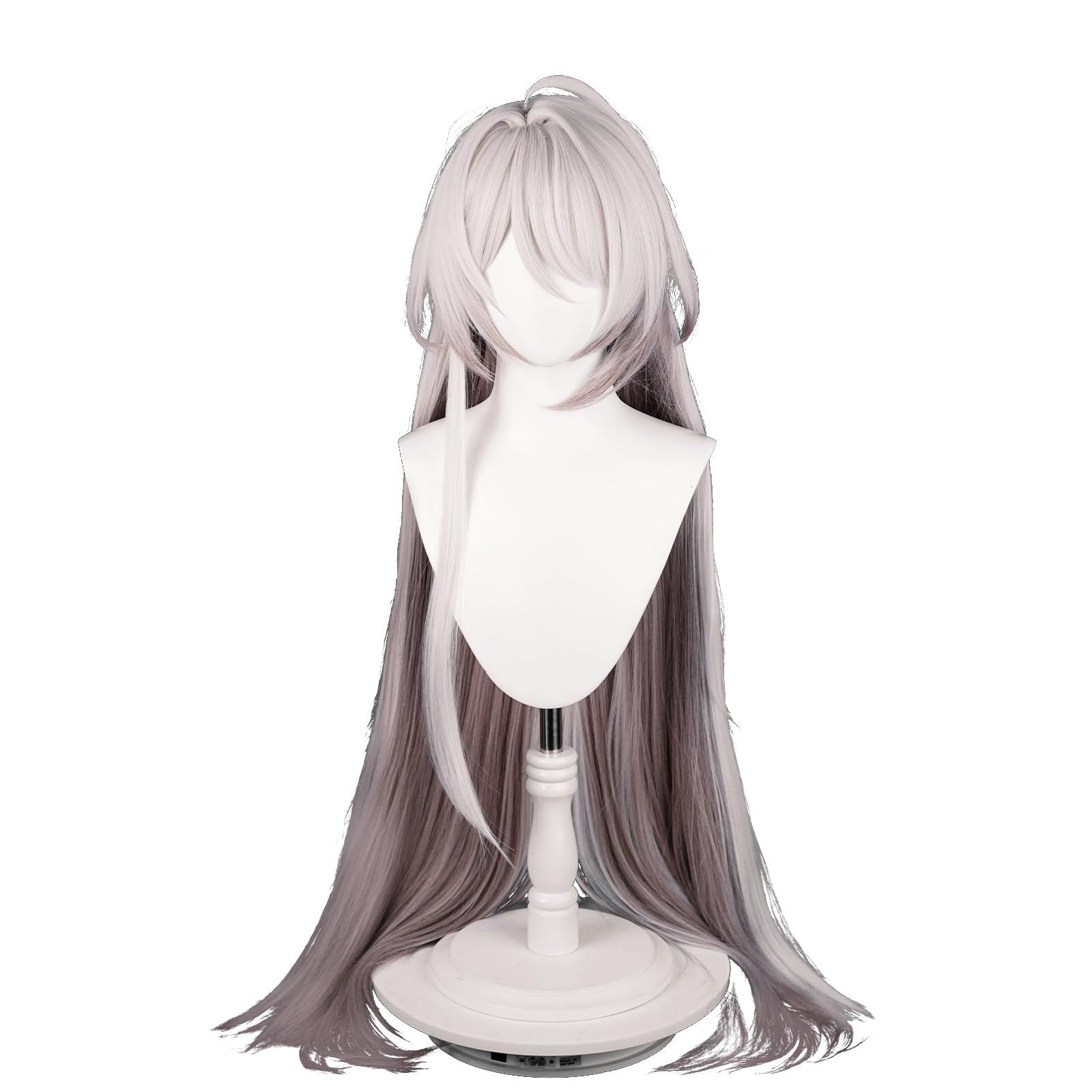 XiongXiongLeHonkai Star Rail Acheron Wig Cosplay Pink Silver White Long Straight Costume Hair Wigs for Adult Women Cos Anime Game Party Halloween Christmas Comic(Acheron)