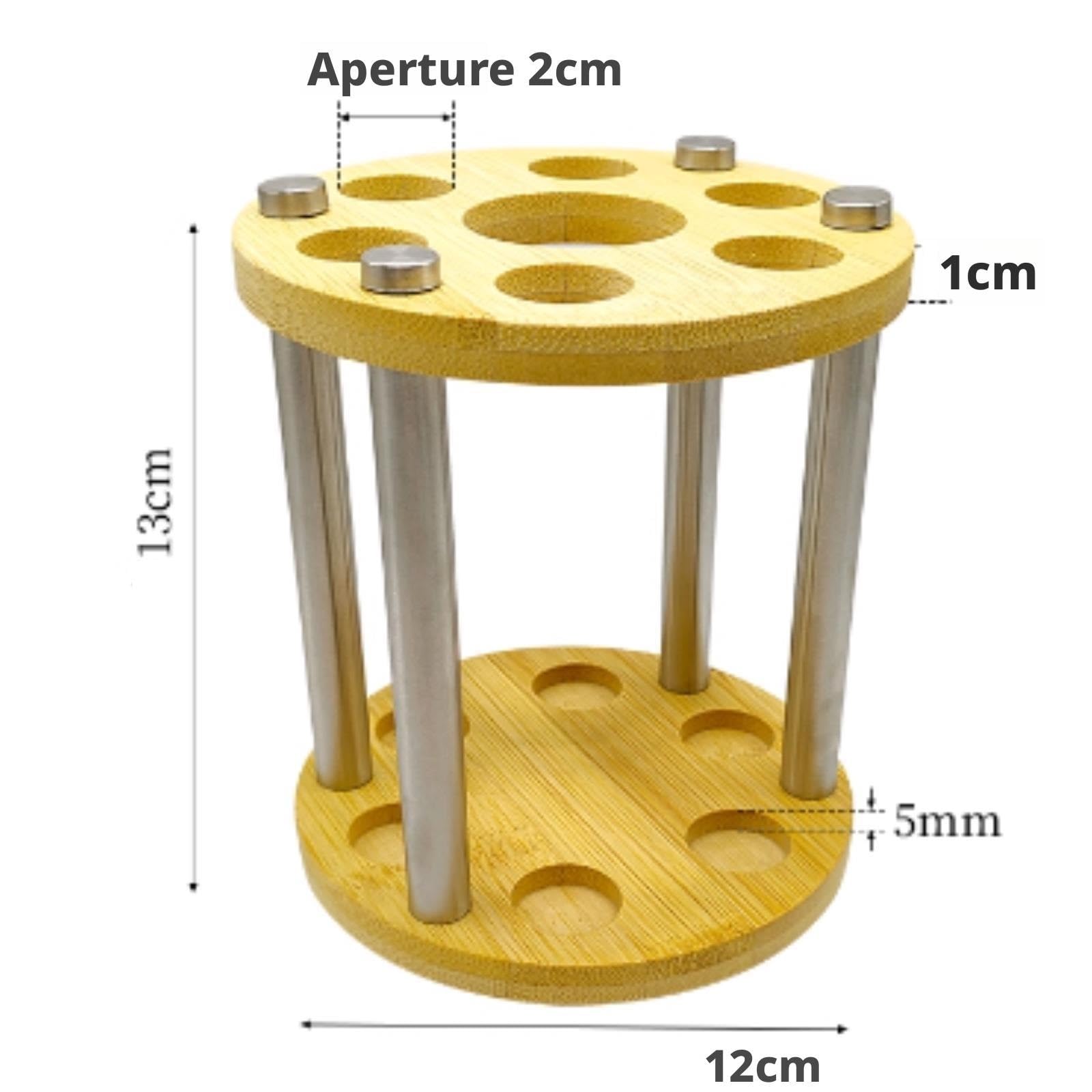 Gradilla De Tubo De Ensayo para Laboratorio Soporte De Exhibición De Laboratorio De Madera con Rejilla Redonda For Tubos De Ensayo Laboratorio(12x13cm)