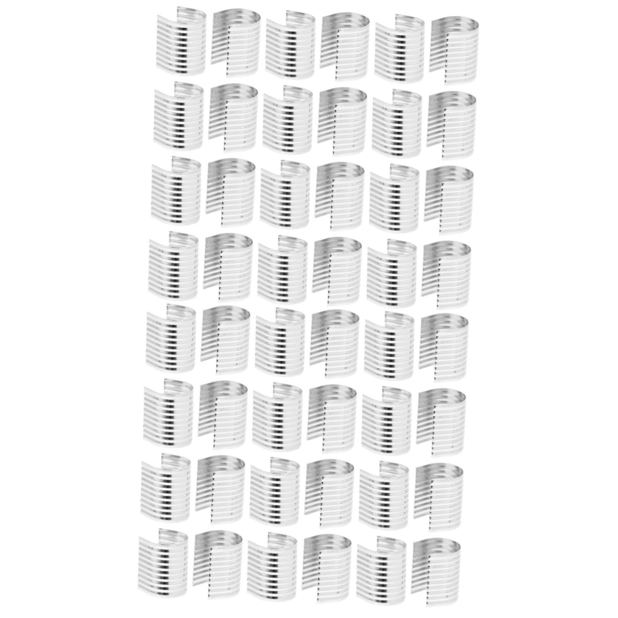 Gogogmee 2sets DIY Jewelry Making Clips Metal Leather Rope Clips Cord Clamp for DIY Craft Accessory 100pcs*2