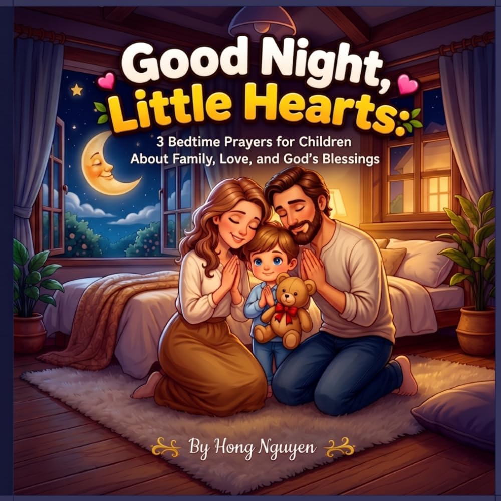 Good Night, Little Hearts: 3 Bedtime Prayers for Children About Family, Love, and God's Blessings