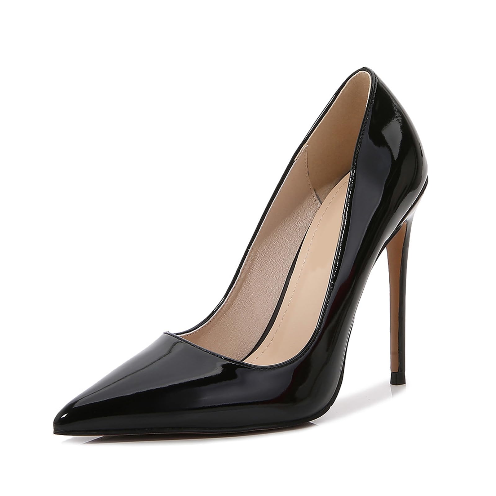 Escarpins à Talons Hauts fermés à Bout Pointu pour Femmes, Chaussures de Mariage à Talons Aiguilles de 4,72 Pouces, Chaussures de Demoiselle d'honneur de mariée de Grande Taille