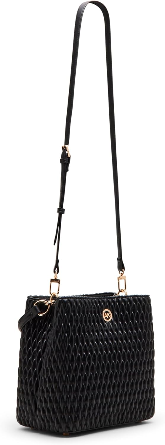 Anne Klein womens Anne Klein Ruched Bucket Bag With Convertible Strap - Image 5