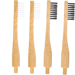 HONMEET 4Pcs Cabeças De Escova De Dentes Substituíveis Escova De Dentes Elétrica Escovas De Dentes De Madeira Escova De Dentes Portátil Cabeças De Escova De Dentes Peça De Reposição De
