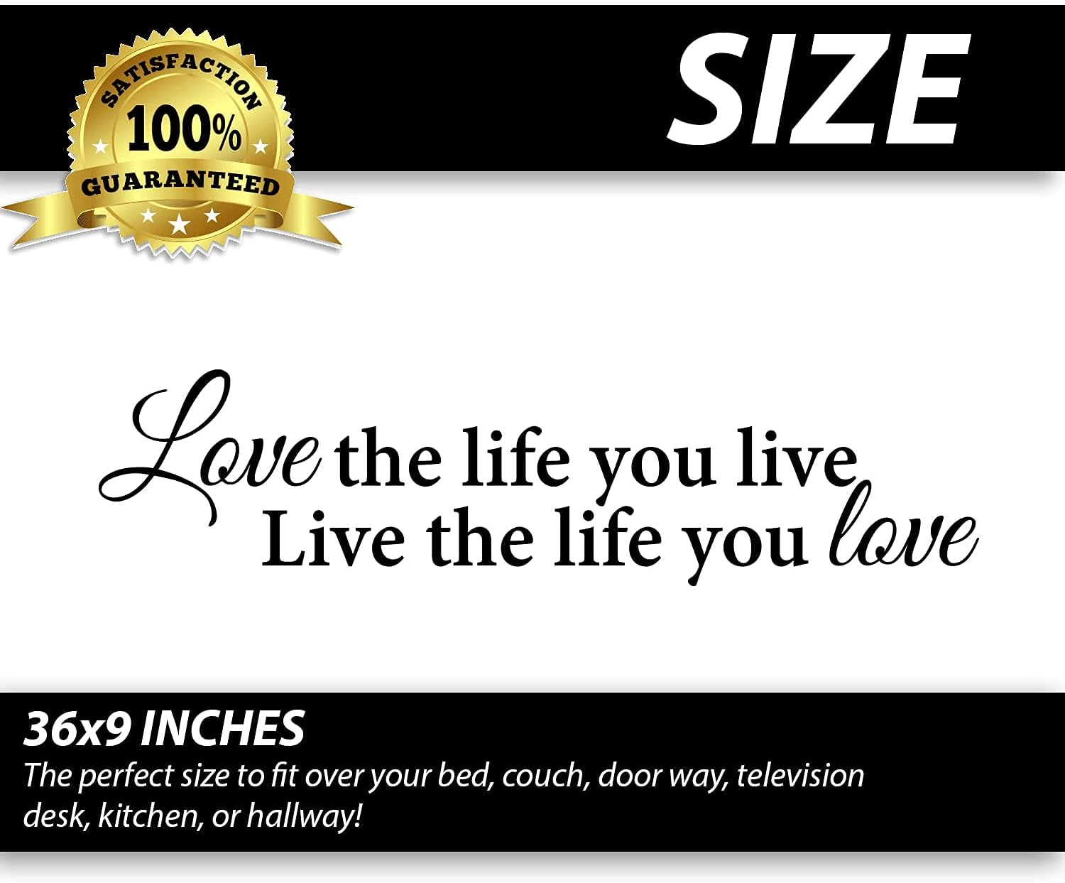 交換無料 My Vinyl Story Love The Life You Live ウォールステッカー インスピレーショナルウォールデカール モチベーションアップ オフィス装飾 引用句 ジム ウォールアート ビニール ウォールデカール 学校 教室 単語と言葉 Cougaropen Com