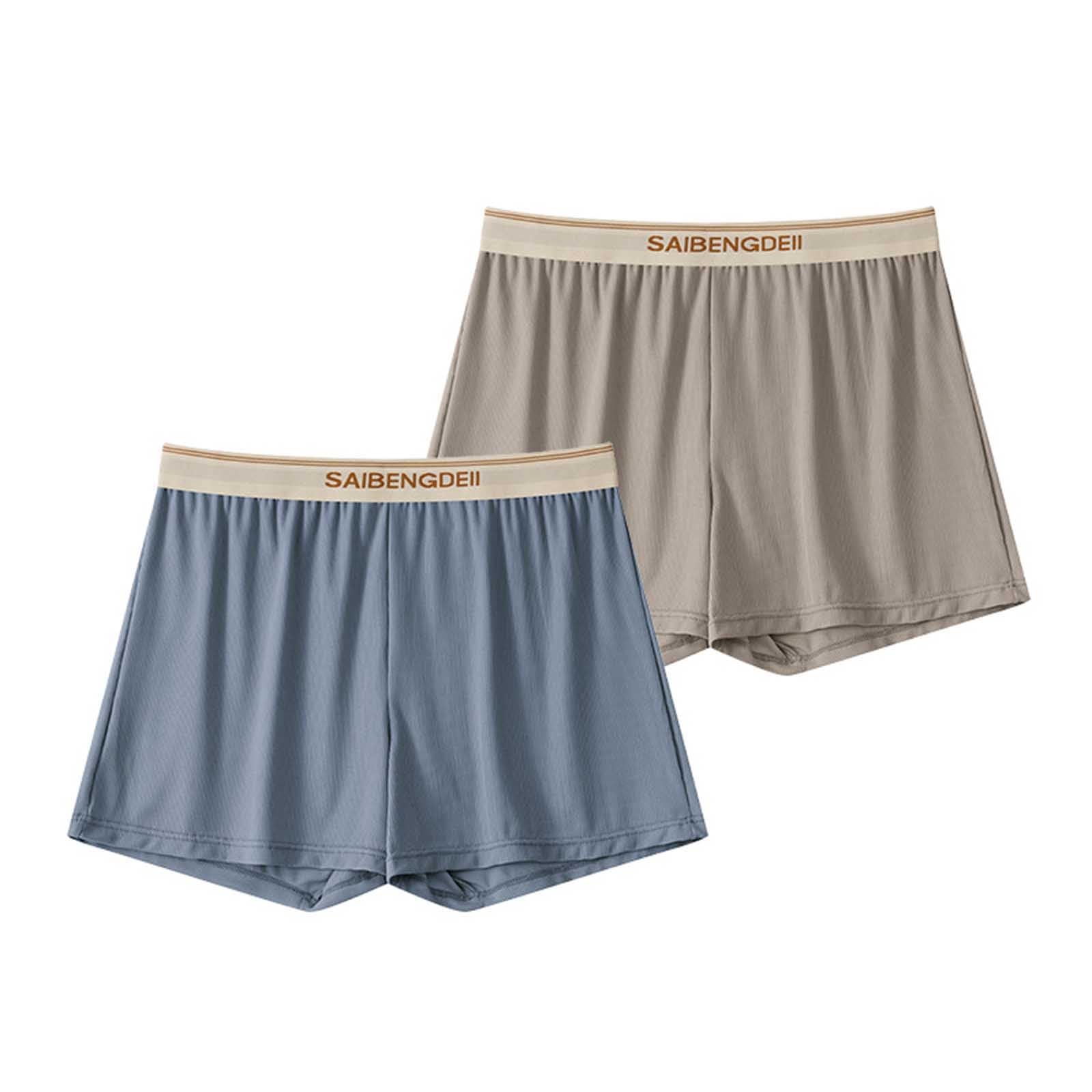 Breathable Boxers for Men 2PC Color Block Lounge Daily Wear Underpants Soft Stretch Elastic Waist Mid Rise Underwear