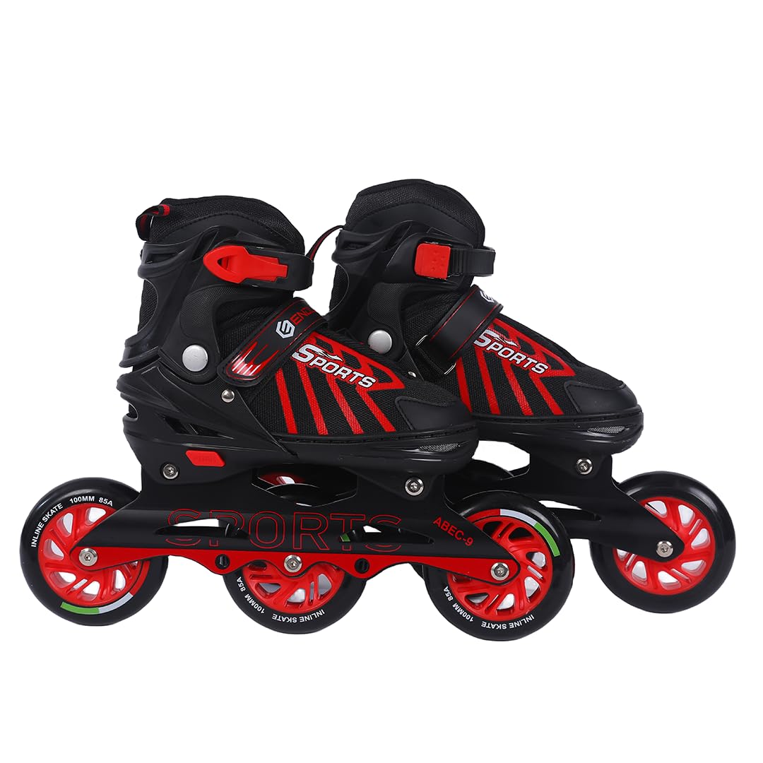 Endless EL1031 Inline Adjustable Skates | Aluminium Chassis and 100 mm PU Three Wheels | With ABEC 9 Bearings | Indoor and Outdoor
