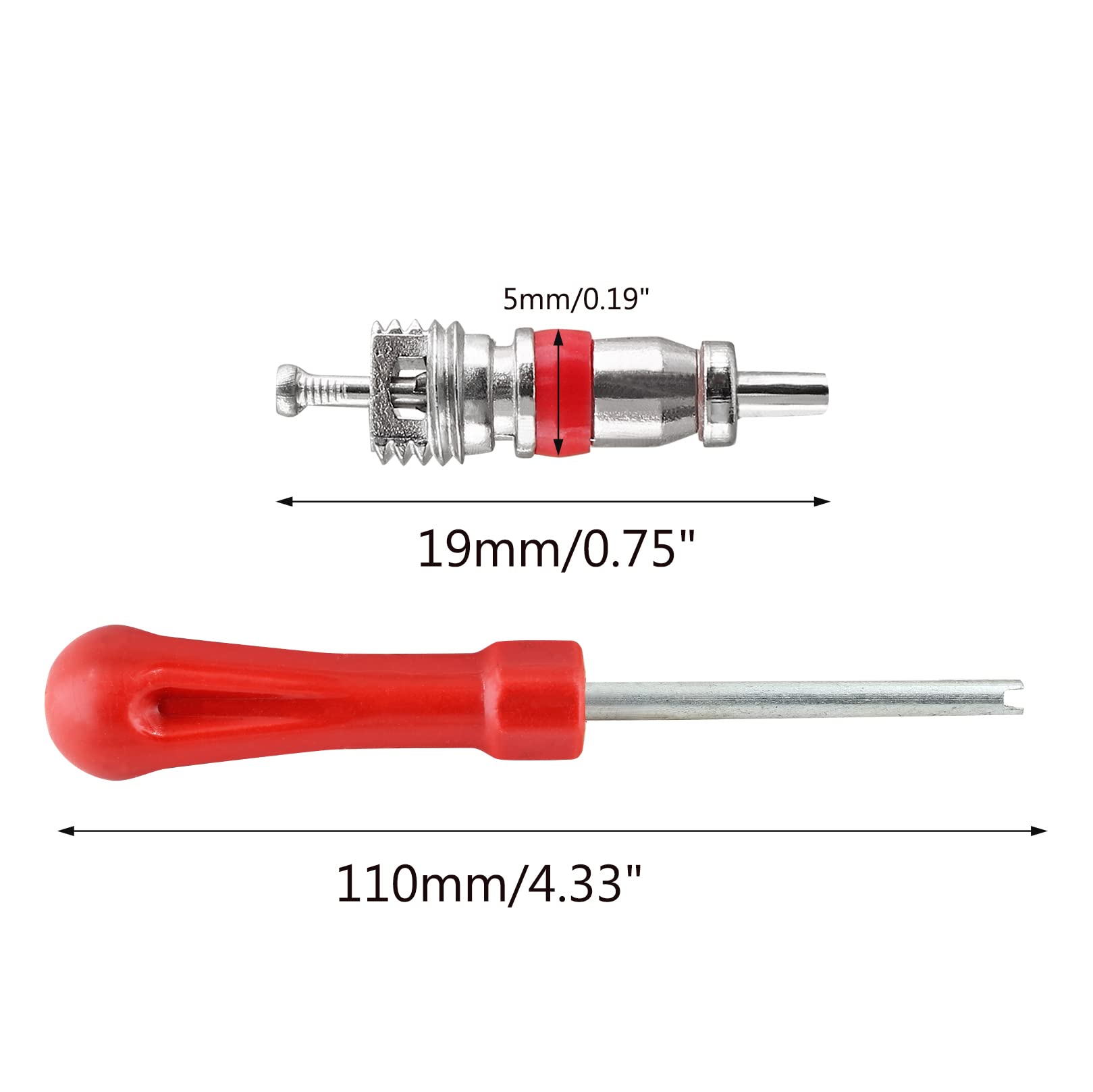 Set De 4 Extractores De Núcleo De Válvula Para Neumáticos, Con Mango Plástico Rojo, Para Coches, Motos Y Bicicletas
