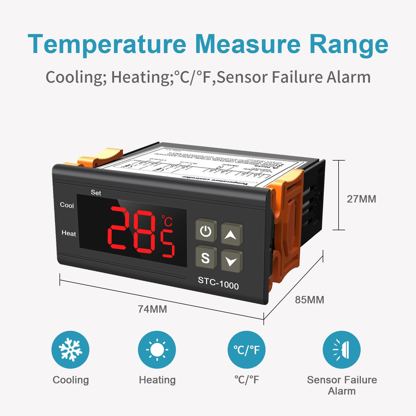 Termometro Ambiente STC 1000 Interruttore Termostato Display Digitale Regolatore Di Temperatura Per Acquario 95018320 Aideepen Stc 1000 AC 1200 - Foto 6