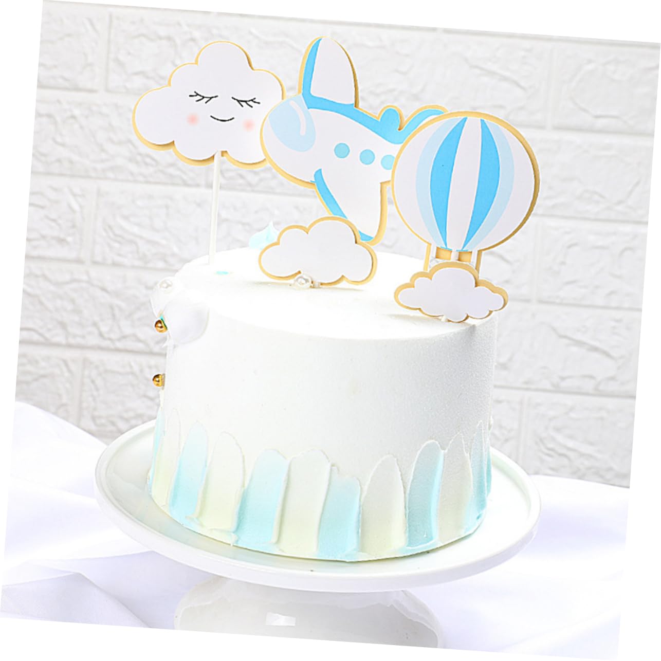 Abaodam 60 Pz Plettri Di Torta Nuvola Festa Topper Per Torte in Mongolfiera Baby Topper Cupcake Nuvola Decorazione Torta Baby Shower Nube Aereo Compleanno Bambino Le Nuvole