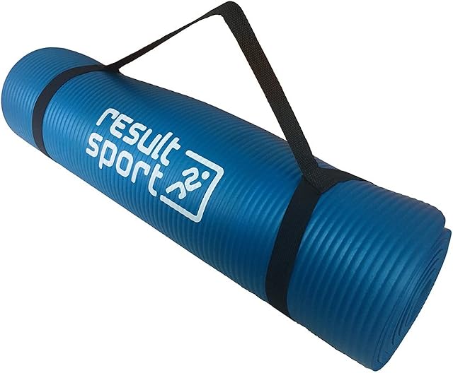 ResultSport Premium NBR Yoga Mat with Carry Strip - Mulit Purpose Exercise Mats - 183cm x 61cm x 1cm - Perfect for Yoga, Pilates, Gym, Sit Ups, Stretching