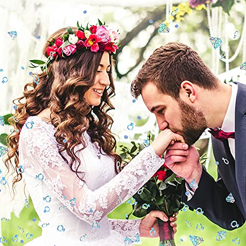 2.1 Oz/ 60 G Holographic Wedding Ring Confetti Glitter Diamond Confetti Wedding Party Table Confetti Engagement Ring Confetti Decor For Bridal Shower Engagement Wedding Valentines Day Cake Table Decor #TOP4