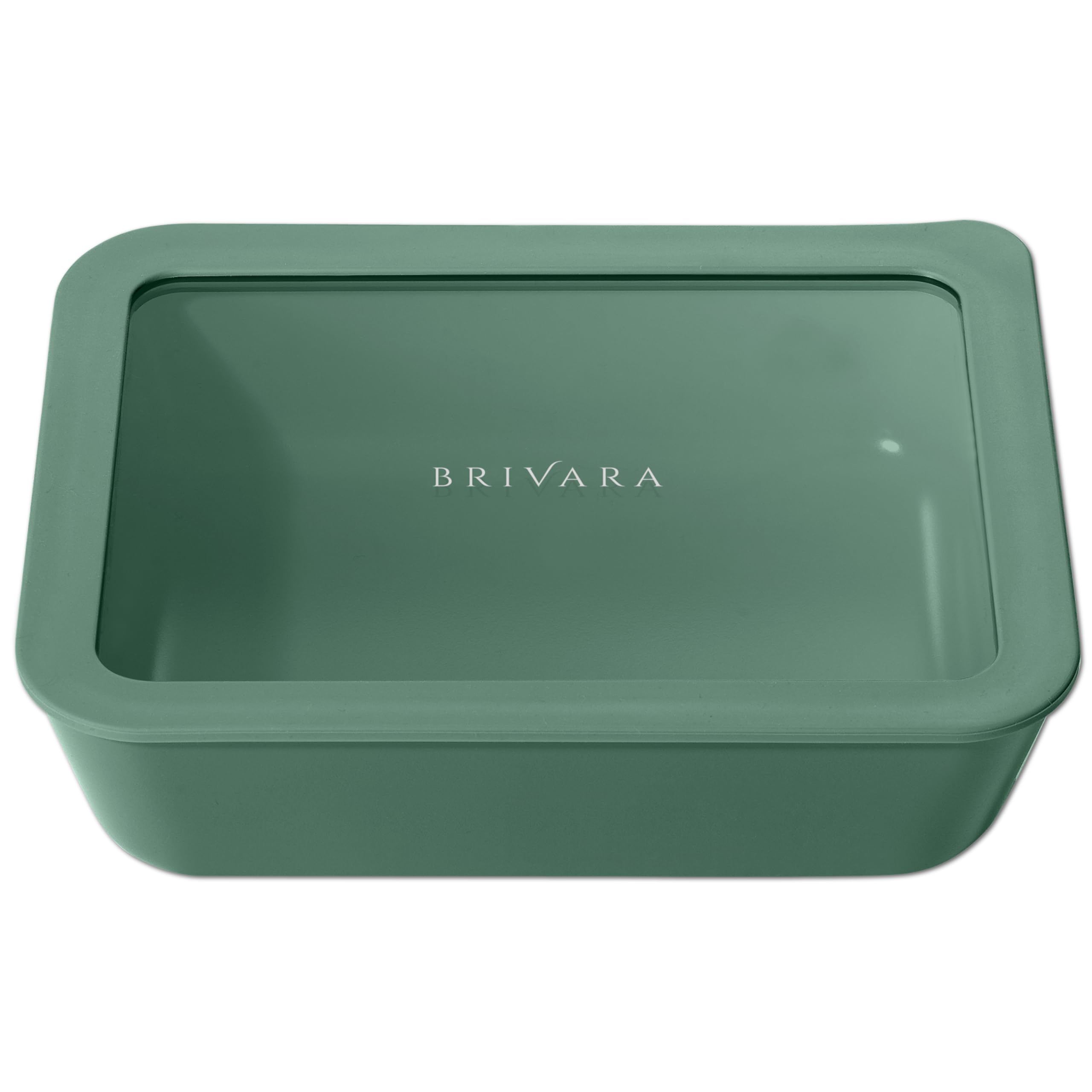Glass Food Storage Container &amp; Lid, 6-Cup Rectangle, Pine