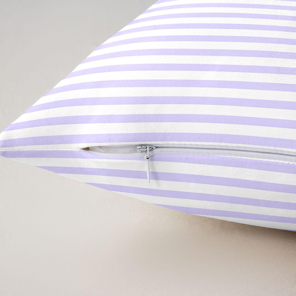 Homewish Poszewka na poduszkę w fioletowe paski, 4 sztuki, 20 x 50 cm, żółta, w kratkę, teksturowane paski, luksusowa dekoracyjna poszewka na poduszkę
